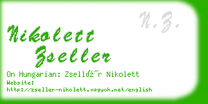 nikolett zseller business card